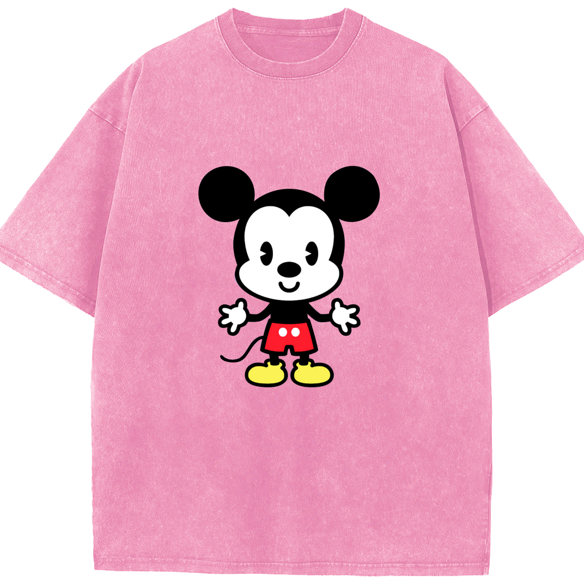 （画像用） ミッキーマウス Mickey Mouse 綿100% ヴィンテージ風 半袖Tシャツ（フロントプリント）